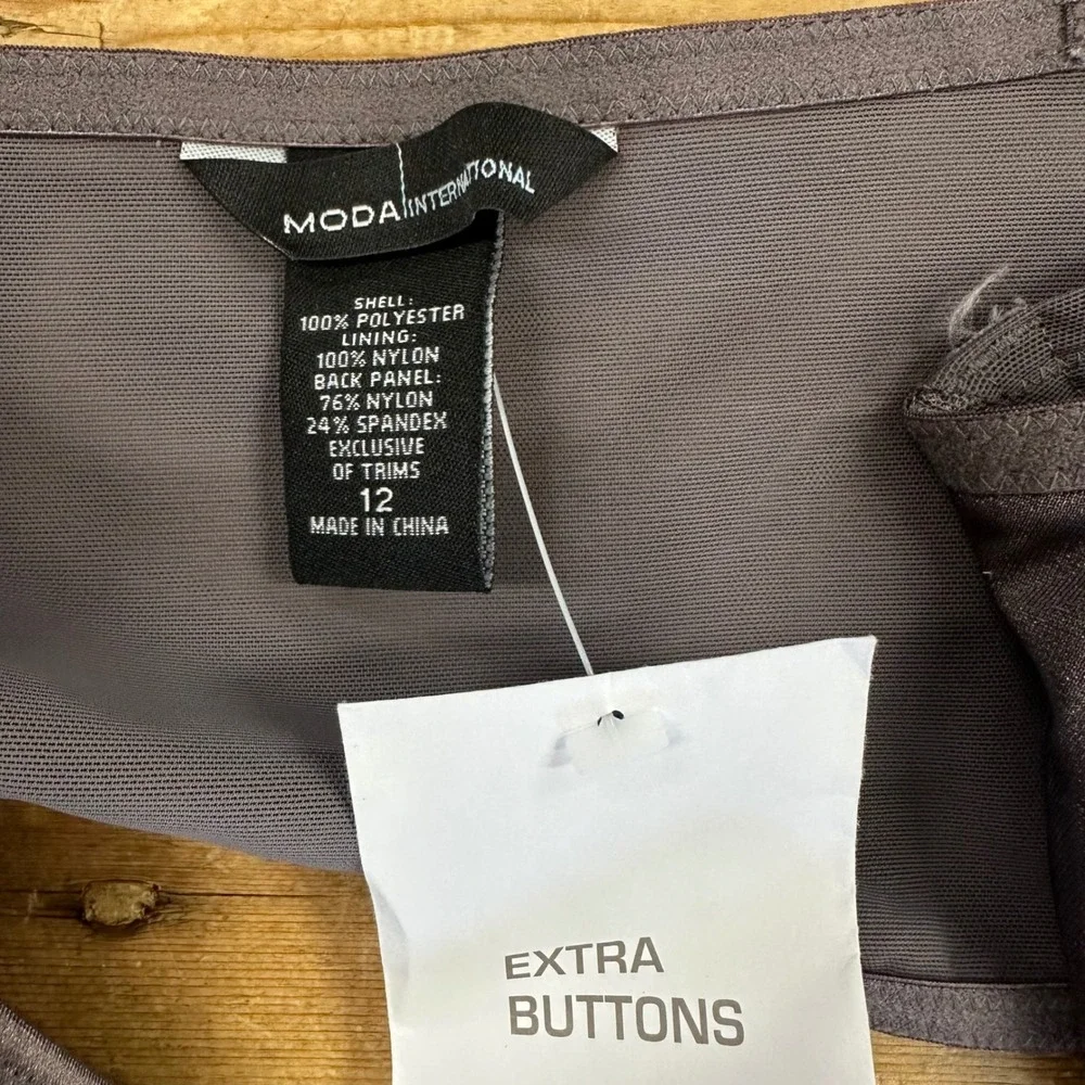 Moda International Sequin Bustier Crop Top Charcoal Grey Corset Bralette Size 12